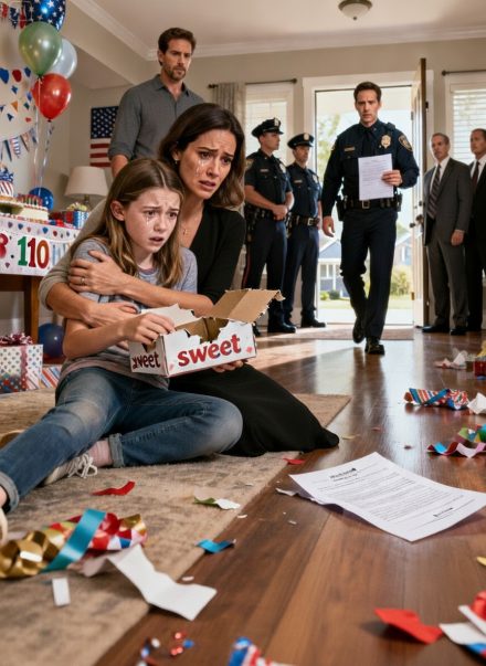 W dniu 11. urodzin mojej córki rozerwała „przemyślany” prezent mojej teściowej – po czym nagle rzuciła mi się w ramiona. Mój mąż zawiózł ją do szpitala, ale kiedy wrócił cztery godziny później, nie wrócił sam. Pięciu policjantów.