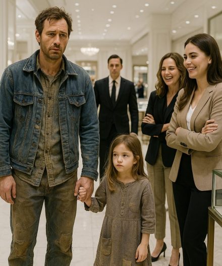 Zmagający się z trudnościami samotny ojciec wszedł do luksusowego sklepu trzymając córkę za rękę — personel się roześmiał, ale kilka minut później właściciel sklepu rozpoznał go i wyjawił mu prawdę, której nikt się nie spodziewał.