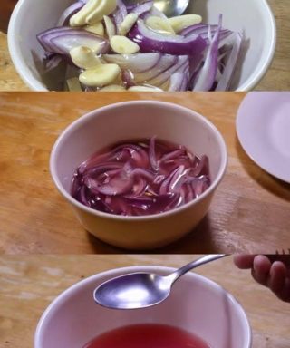 Metoda lecznicza obniżająca poziom cholesterolu i oczyszczająca płuca przy użyciu 1 główki CEBULI