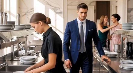 ZMUŚCILI JĄ DO MYCIA NACZYŃ NA BALU, NIE WIEDZĄC, ŻE JEJ MĄŻ, MILIONER