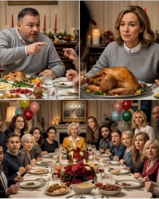 Mój mąż uderzył mnie w obecności całej rodziny podczas Święta Dziękczynienia… ale wtedy moja córka Emma wystąpiła z tabletem i wypowiedziała pięć słów, które zamroziły cały pokój, a twarz mojego męża zbladła z przerażenia…